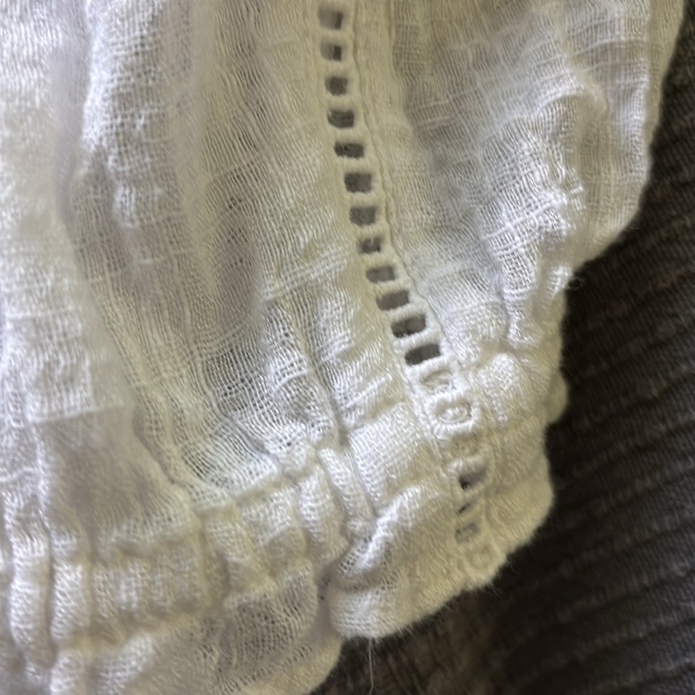 Sundance Artist’s White Peasant Blouse Ladder Lace Casual Wardrobe Boho S - Picture 4 of 4